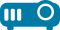 blue audio visual projector icon