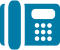 blue office phone icon