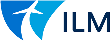 ILM logo with a stylized blue and black emblem to the left of the letters “ILM” in dark blue.