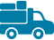 blue cargo truck icon